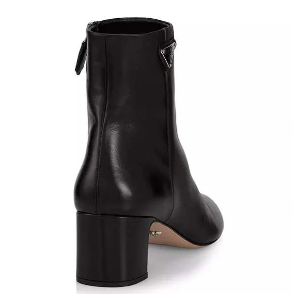 PRADA 55MM Leather Logo Booties - Picture 2 of 3
